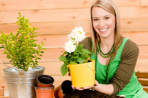 Local gardening services in Northwood improving a landscaped outdoor space