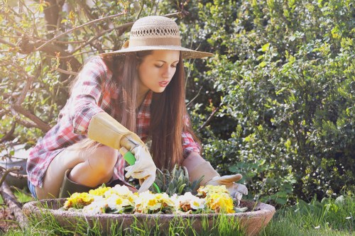 Recycling and sustainability work in a Northwood garden