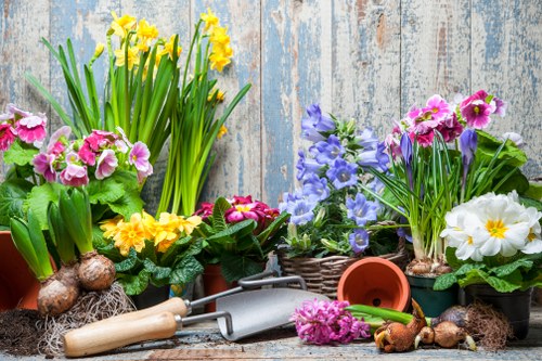 Gardener reviewing service scope and customer agreement